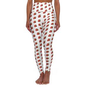 Summer Strawberry Design Yoga Leggings | Strawberry leggings